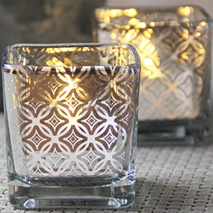 Plating Square Glass Candle Holders