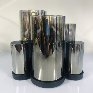 Desktop Black 6 Sets Glass Candle Holders with Metal