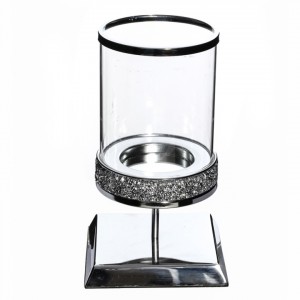 Glitter Glass Candle Holders with Metal