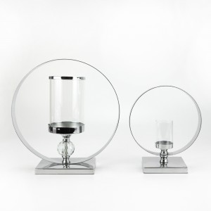 Modern Style Metal Candle Holders with Glass