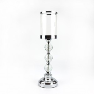 Glass 3 Sets Cylinder Candle Holders with Metal