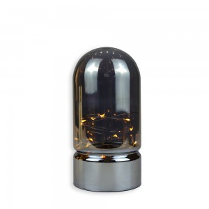 European Style Desktop Graduated Black Modern Style Glass LED Candle Holders